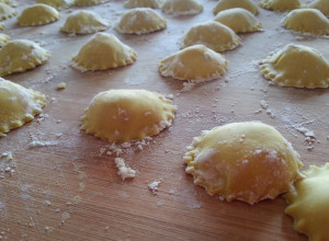 ravioli Uniqua fragole e ricotta con crostacei