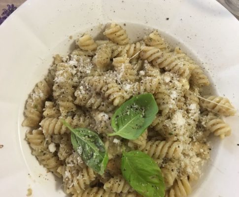 Fusilli alla Maddalena in vellutata di melanzane